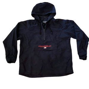 VTG Ralph Lauren Polo Jeans Co. Navy Hooded 1/4 Zip Jacket Packable Large